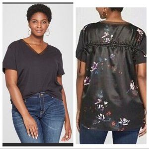 Ava & Viv Plus Size Low High Printed Floral Top